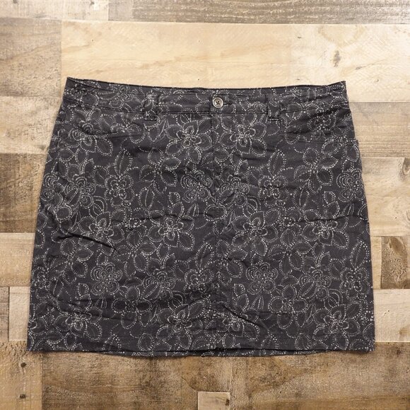 Eddie Bauer Adventurer Skort Women’s 16 Gray Floral Print Active Hiking Skirt - Picture 1 of 11